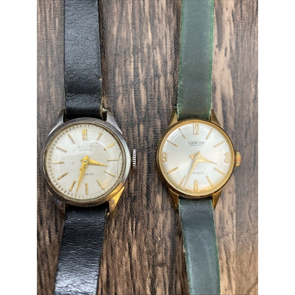 Two Vintage Manual Wind Petite Ladies Watches Working Varcar ARVA